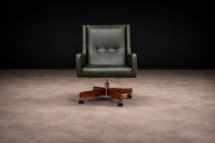 Sergio Rodrigues Holperin Armchair in Green Leather Rosewood Sergio Rodrigues for Oca 1962 - 4548504