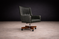 Sergio Rodrigues Holperin Armchair in Green Leather Rosewood Sergio Rodrigues for Oca 1962 - 4548505