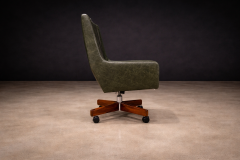 Sergio Rodrigues Holperin Armchair in Green Leather Rosewood Sergio Rodrigues for Oca 1962 - 4548510