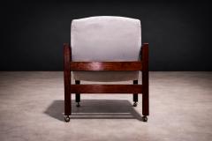 Sergio Rodrigues Jimi Armchair with Wheels in Rosewood Ultra Suede Sergio Rodrigues - 4548582