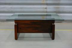 Sergio Rodrigues Mid century Modern Coffee Table in Hardwood and Glass Sergio Rodrigues Brazil - 3357321