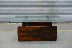 Sergio Rodrigues Mid century Modern Coffee Table in Hardwood and Glass Sergio Rodrigues Brazil - 3357325
