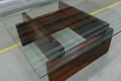 Sergio Rodrigues Mid century Modern Coffee Table in Hardwood and Glass Sergio Rodrigues Brazil - 3357365