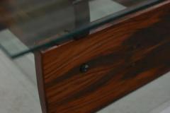 Sergio Rodrigues Mid century Modern Coffee Table in Hardwood and Glass Sergio Rodrigues Brazil - 3357374