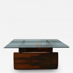 Sergio Rodrigues Mid century Modern Coffee Table in Hardwood and Glass Sergio Rodrigues Brazil - 3364469