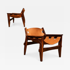 Sergio Rodrigues Modern Kilin Armchairs in Jacarand Rosewood Leather by Sergio Rodrigues - 4701103