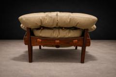 Sergio Rodrigues Moleca Lounge Chair Ottoman in Rosewood Leather Sergio Rodrigues Brazil - 4635868