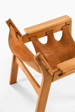 Sergio Rodrigues Pair of Sergio Rodrigues Oak Leather Easy Chairs by OCA 1970s - 4615300