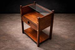 Sergio Rodrigues Pair of Sergio Rodrigues Yara Jacarand Side Tables with Glass Shelf - 4525025