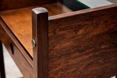 Sergio Rodrigues Pair of Sergio Rodrigues Yara Jacarand Side Tables with Glass Shelf - 4525029