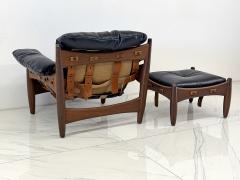 Sergio Rodrigues Sergio Rodrigues Mole Sheriff Chair and Ottoman Jacaranda Leather 1960s - 4406926