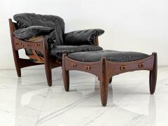Sergio Rodrigues Sergio Rodrigues Mole Sheriff Chair and Ottoman Jacaranda Leather 1960s - 4406928