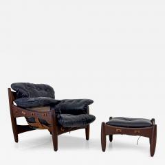 Sergio Rodrigues Sergio Rodrigues Mole Sheriff Chair and Ottoman Jacaranda Leather 1960s - 4412181