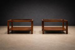 Sergio Rodrigues Sergio Rodrigues Pair of Brazilian Rosewood and White Marble Side Tables - 4531107