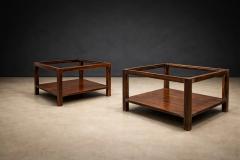 Sergio Rodrigues Sergio Rodrigues Pair of Brazilian Rosewood and White Marble Side Tables - 4531109