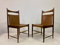 Sergio Rodrigues Set Of Six Rosewood And Leather Dining Chairs By Sergio Rodrigues - 2672847