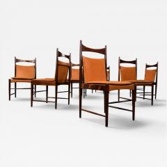 Sergio Rodrigues Set of 10 Cantu Dining Chairs by Sergio Rodrigues Rosewood Leather Lot 231A - 4634536