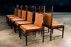 Sergio Rodrigues Set of 10 Cantu Dining Chairs by Sergio Rodrigues Rosewood Original Leather - 4455644