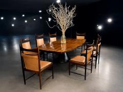 Sergio Rodrigues Set of 10 Cantu Dining Chairs by Sergio Rodrigues Rosewood Original Leather - 4455648