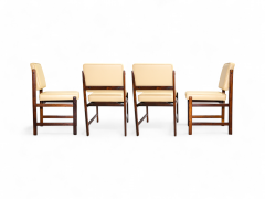 Sergio Rodrigues Set of 4 of Marco Chairs in Rosewood Leather Sergio Rodrigues 1960s - 4335553