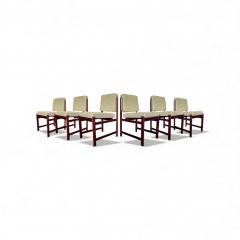 Sergio Rodrigues Set of 6 of Marco Chairs in Rosewood Leather Sergio Rodrigues 1960s - 4439620