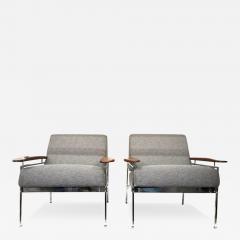 Sergio Rodrigues Set of Beto Armchairs in Metal Wood Boucle Sergio Rodrigues 1958 - 3498075