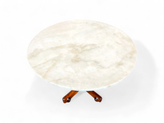 Sergio Rodrigues Side Table Alex in Hardwood Marble Chrome Sergio Rodrigues 1960s - 3962044