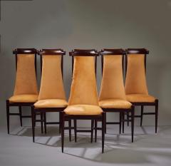 Sergio Rodrigues Six Dining Chairs attr to Sergio Rodrigues with Cowhide Upholstery 1960s - 4172964