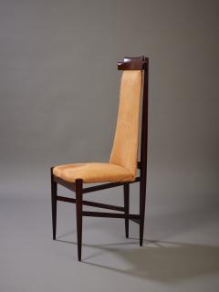 Sergio Rodrigues Six Dining Chairs attr to Sergio Rodrigues with Cowhide Upholstery 1960s - 4172966