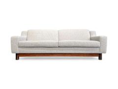 Sergio Rodrigues Sofa Caola in Rosewood Grey Boucle Sergio Rodrigues 1960 Lot 53A - 4215489