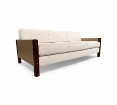 Sergio Rodrigues Sofa Millor in Rosewood Fabric Leather Sergio Rodrigues 1960s Lot 67A - 4351166