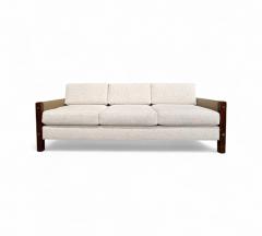 Sergio Rodrigues Sofa Millor in Rosewood Fabric Leather Sergio Rodrigues 1960s Lot 67A - 4351168