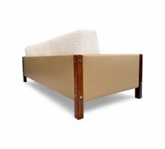 Sergio Rodrigues Sofa Millor in Rosewood Fabric Leather Sergio Rodrigues 1960s Lot 67A - 4351169