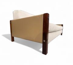 Sergio Rodrigues Sofa Millor in Rosewood Fabric Leather Sergio Rodrigues 1960s Lot 67A - 4351174