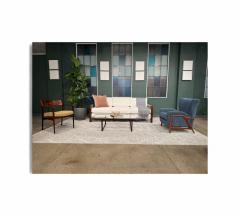 Sergio Rodrigues Sofa Millor in Rosewood Fabric Leather Sergio Rodrigues 1960s Lot 67A - 4351175