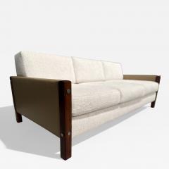 Sergio Rodrigues Sofa Millor in Rosewood Fabric Leather Sergio Rodrigues 1960s Lot 67A - 4351268