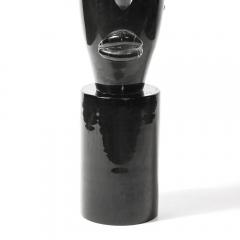 Sergio Rossi Mid Century Hand Blown Murano Black Glass Head Sculpture signed Sergio Rossi - 4622642