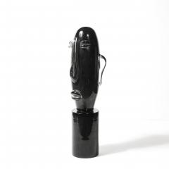 Sergio Rossi Mid Century Hand Blown Murano Black Glass Head Sculpture signed Sergio Rossi - 4622661