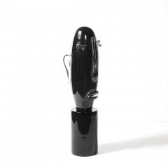 Sergio Rossi Mid Century Hand Blown Murano Black Glass Head Sculpture signed Sergio Rossi - 4622662