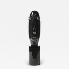 Sergio Rossi Mid Century Hand Blown Murano Black Glass Head Sculpture signed Sergio Rossi - 4623415