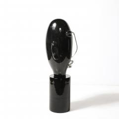 Sergio Rossi Mid Century Hand Blown Murano Black Glass Head Sculpture signed Sergio Rossi - 4622665