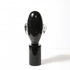 Sergio Rossi Mid Century Hand Blown Murano Black Glass Head Sculpture signed Sergio Rossi - 4622666