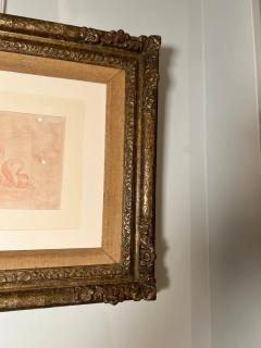 Serpent Galleon Red Chalk on Paper in GiltWood Frame - 2902955