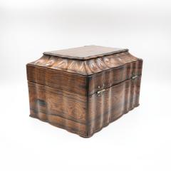 Serpentine Colonial Coromandel Box with Tea Canisters Anglo Indian circa 1850 - 4420803
