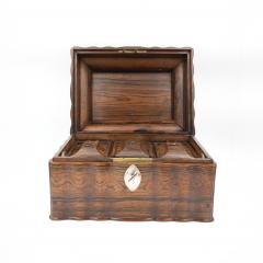 Serpentine Colonial Coromandel Box with Tea Canisters Anglo Indian circa 1850 - 4420807