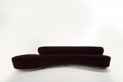 Serpentine Sofa by Vladimir Kagan in Burgundy Mohair Model 150BS - 2677258