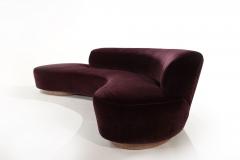 Serpentine Sofa by Vladimir Kagan in Burgundy Mohair Model 150BS - 2677264