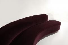 Serpentine Sofa by Vladimir Kagan in Burgundy Mohair Model 150BS - 2677268