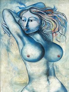 Servando Cabrera Moreno Servando Cabrera Moreno Cuban Painting Untitled Desnudo COA signed dated 1980 - 3579057
