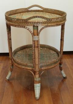 Serving table in woven and lacquered rattan France circa 1900 - 1629247